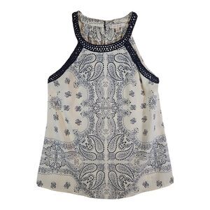 Skies Are Blue Hankerchief Print Halter Sleeveless Top XS Stitch Fix